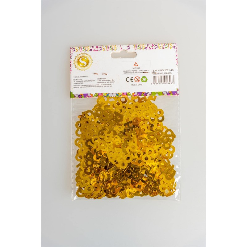 28g Gold 65th Birthday Confetti Foil Metallic Glitz Table Scatter