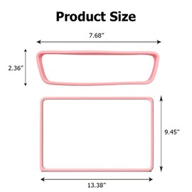 QKWL 2PCS Screen And Mirror Protection Frames, Model Y Screen Protector, Durable And Comfortable To The Touch, Suitable For Model 3 (2017-2023) And Model Y (2019-2025) etc (Pink)
