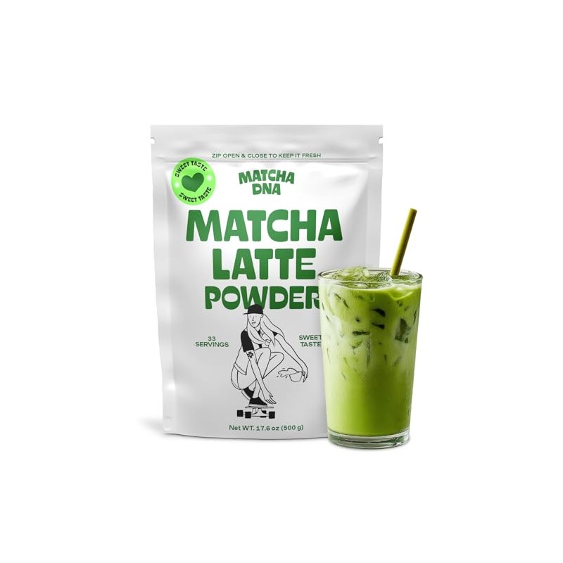 MatchaDNA Sweet Matcha Latte Powder – Organic Green Tea Mix
