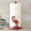 BLACK FOREST DECOR Pink Flamingo Paper Towel Holder, Iron, 6