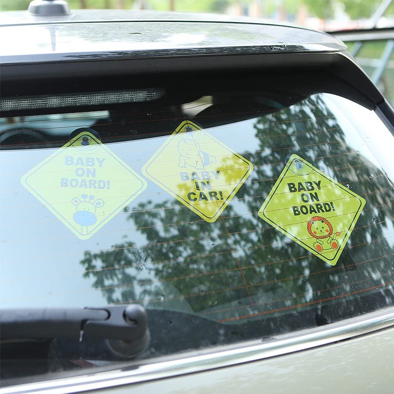 6 Pack Baby on Board Sign for Car,Lion Giraffe Baby
