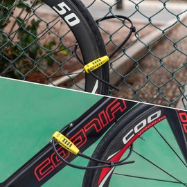 CXWXC Zip Tie Lock - 4-Digit Combo Cable Locks for Bike Motorcycle Helmet, Skateboard, Skis, Snowboard, Stroller & Cabinet - Ideal for Lightweight Security (Yellow, 70CM)