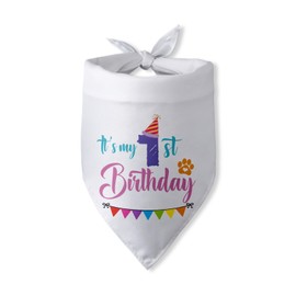 It's My 1st Birthday Dog Bandanas Puppy 1st Birthday Party Accessories One Year Old Birthday Gifts Dog Triangle Scarf Happy 1st Birthday Party Decorations for Dog