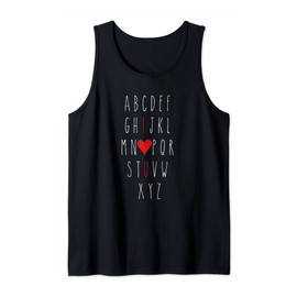 Rae inspired Dun valentines day I heart you alphabet letters Tank Top