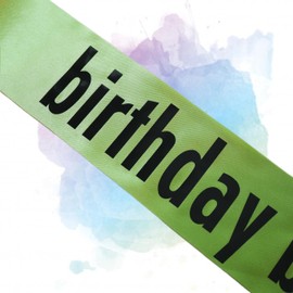 Decorit Birthday Brat Sash, Brat Themed, 365 Party Girl Birthday Decorations, Happy Bday Sash for Teens, Women and Men, HBD Party Ideas and Supplies, Green