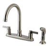 Kingston Brass FB7798NDLSP NuvoFusion 8" Centerset Kitchen Faucet, 10 x