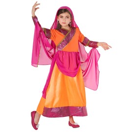 Girls Indian Bollywood Dance Costume For Kids Hindi Quality Fancy Dress, Bollywood, Med (48-53 Ins/122cm-134cm)