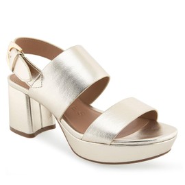 Aerosoles Women's CAMILIA Heeled Sandal, Soft Gold PU, 8.5