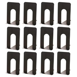 store88 Bookends, No Flipping, Book Stand, Bookstand, Tabletop, Divider, Simple, Black, Set of 12