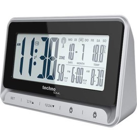 Technoline Wireless Alarm Clock WT 290 2 Alarm Times Calendar Thermometer Quiet Soft Touch