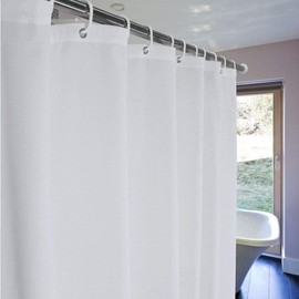 meioro Shower Curtain Eco-Friendly Waterproof Bathroom Curtains White Shower Curtain Liners with Curtain Hooks and Rustproof Grommets(White, 72" W*78" H)