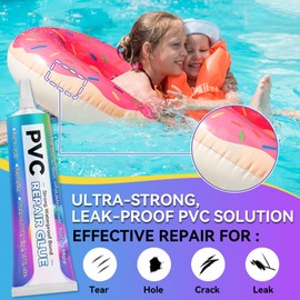 Inflatable Puncture Repair Kit, 60ml Heavy-Duty Waterproof PVC Glue for Inflatables, Air Mattresses, Pool Toys, Tents,Hot Tub, Swimming pool and Outdoor Gear, Flexible and Quick-Drying Pool Repair Kit