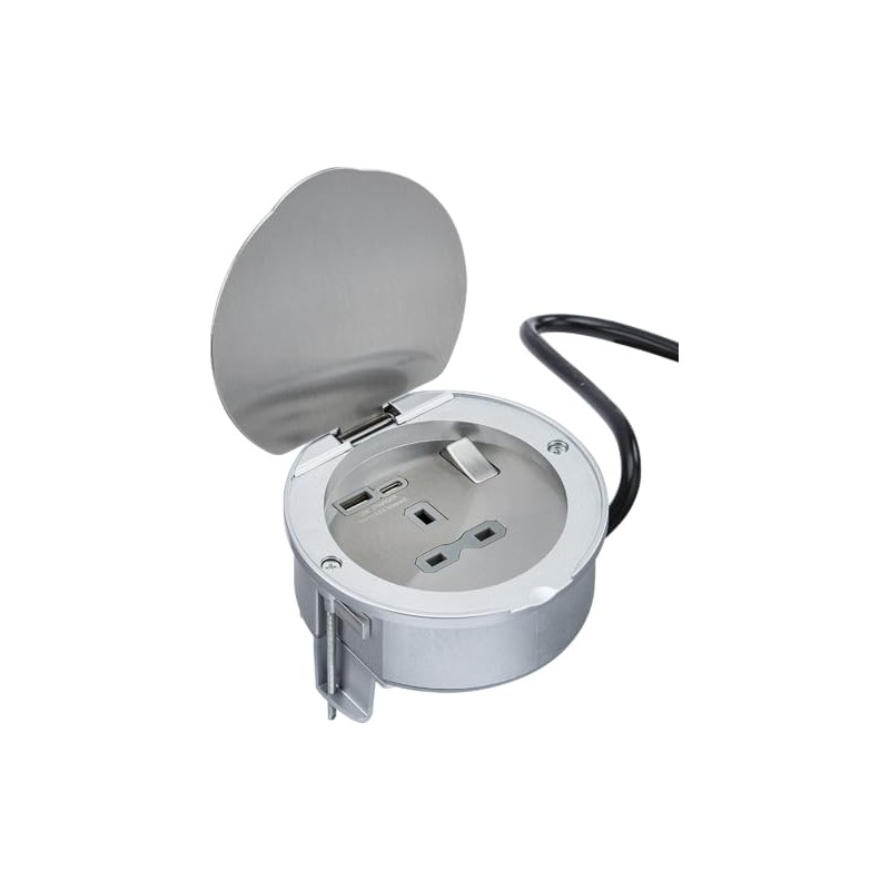 Knightsbridge Recessed 13A 1G Socket with Dual USB A+C [5V