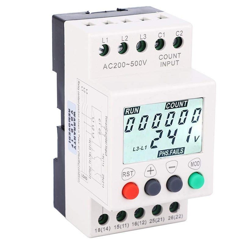 YWBL-WH RD6-W LCD Display Under Over Voltage Phase Sequence Protector