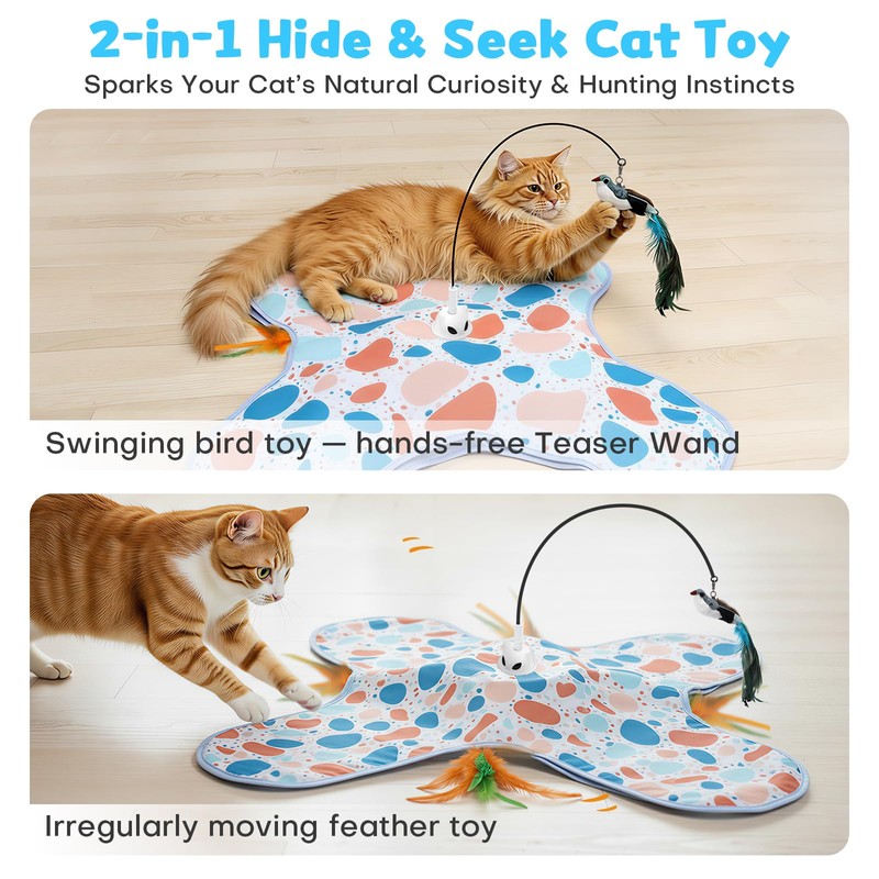 PETSWEET Interactive Cat Toys with Bird, Hide and Seek Cat