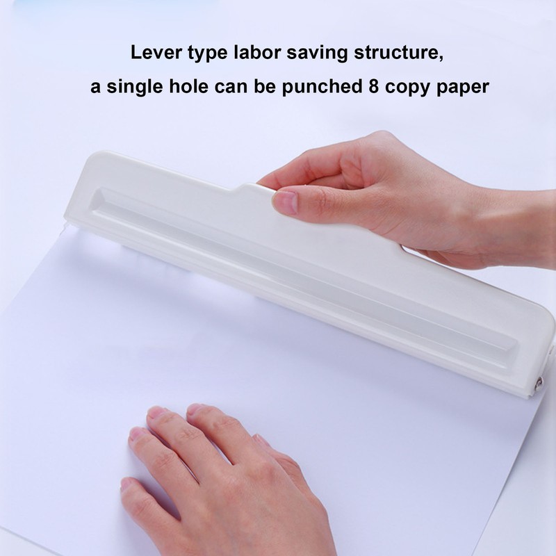 9 Hole Punch White Manual 8 Sheet Capacity DIY Hole