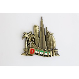 Dubai (UAE) - 3D Metal Fridge Magnet for Kitchen Refrigerator - Unique Stylish Design Holiday Souvenir Gift