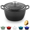 ROSSALLINI Signature Enameled Cast Iron Dutch Oven, Non-Stick Serving Pot