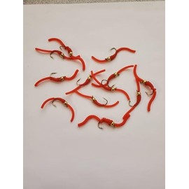 Squirmy Wormy, 12 Fly Fishing Lures with a Tungsten Bead, Ideal for Trout, Bass, Steelhead, Salmon and Other Fresh Water Fish (10)