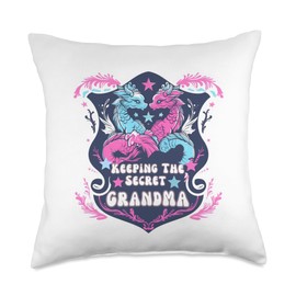 Keeping The Secret Grandma Gender Reveal Girl Boy Mother Throw Pillow
