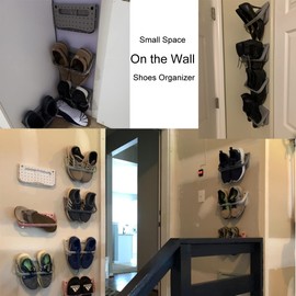 Laugh Cat 4 Pack Hanging Plastic Shoe Rack Wall Mount Creative Folding Organizer Camper Shoes Storage Shelf Adhesive Shoe Holder For Door