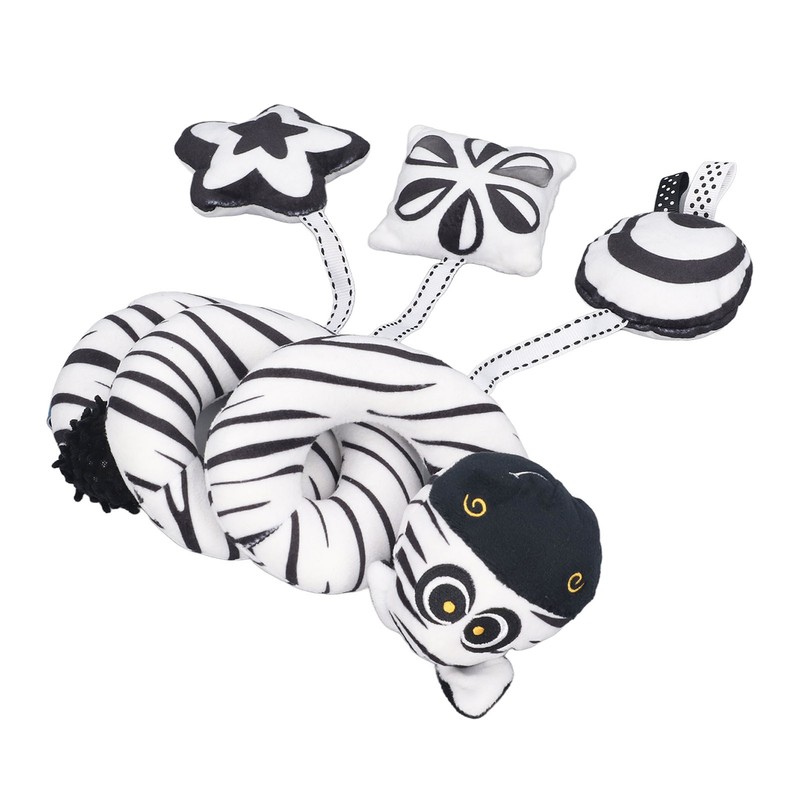 Baby Plush Animal Stroller Toys Black and White Spiral Activity