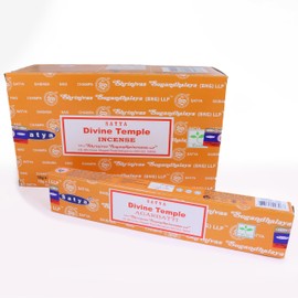 Satya Sai Baba Nag Champa Incense Sticks - Hand Rolled & Non-Toxic - Perfect for Meditation and Yoga - Home Fragrance Gift Pack - 15g, Set of 12 Packs (Divine Temple)