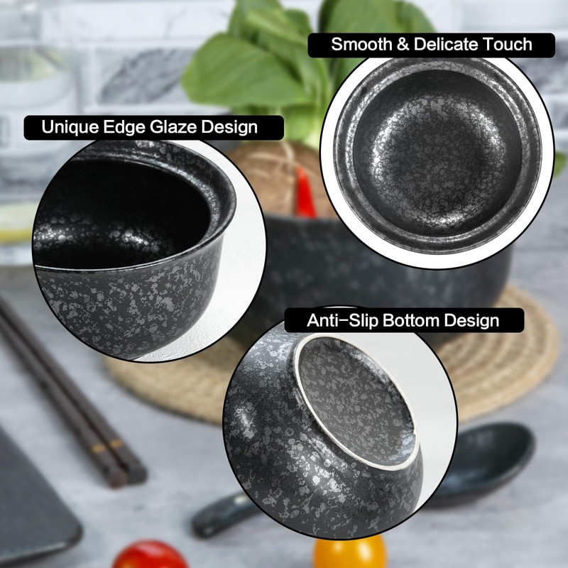 Niturceal Ceramic Ramen Bowl Set Ramen Noodle Bowl with Lid