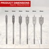 6 Heavy Duty Spade Drill Bits Set with a Vinyl