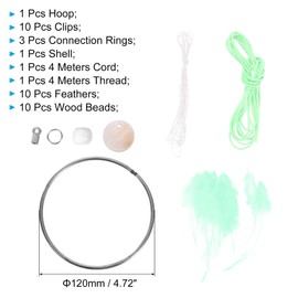 PATIKIL DIY Dream Catcher Kit Making Dream Catcher Supplies Wall Hanging Handmade Dream Catcher Kit Style 3 Green