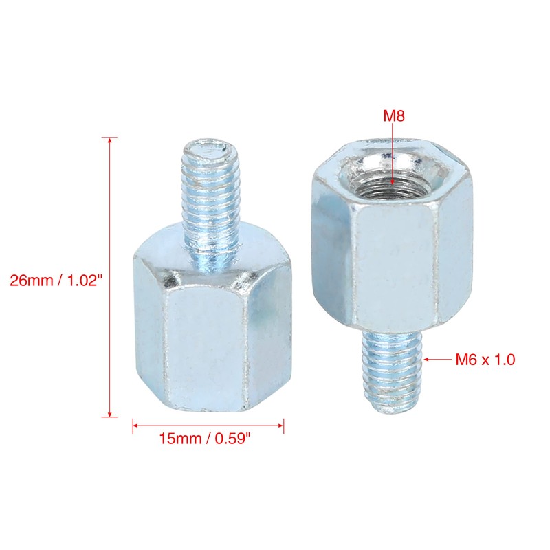 F FIERCE CYCLE 5pcs 8mm RH to 6mm RH Rearview