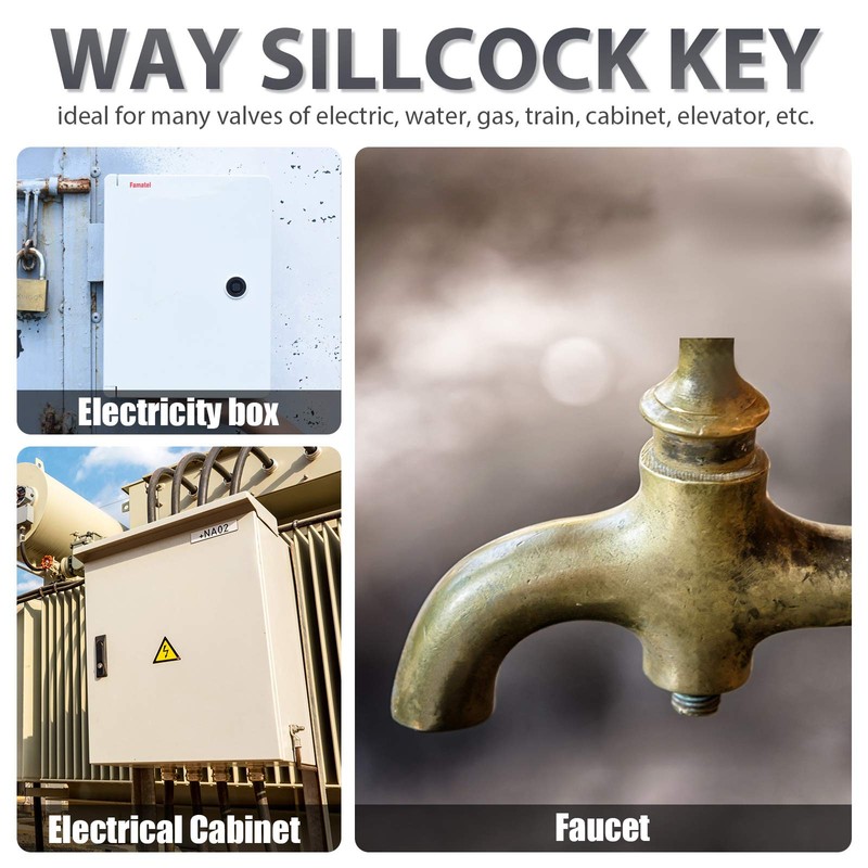 Honoson 2 Pieces 4 Way Sillcock Water Key 1/4", 9/32",