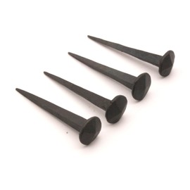 Traditional Hand Forged Pack of 4 Black Rustic 20mm Round Spike Head 3” Iron Nails Set – High Quality Decorative Wall Pins Nails