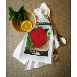 Lantern Press Pepper Seed Packet (100% Cotton Tea Towel, Decorative Hand Towel, for Kitchen and Home)