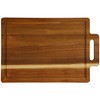 Elama Acacia Wood Rectangle Serving Board with Handle, Charcuterie Board,