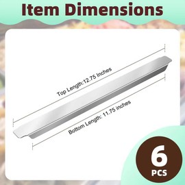 Fengone 6 Pcs 12 Inch Pan Dividers Stainless Steel Adaptor Bar Table Adapter Steam Table Dividers for Hotel Pan Configuration, Fits Full or Fractional Size Pans, Commercial Kitchen Use