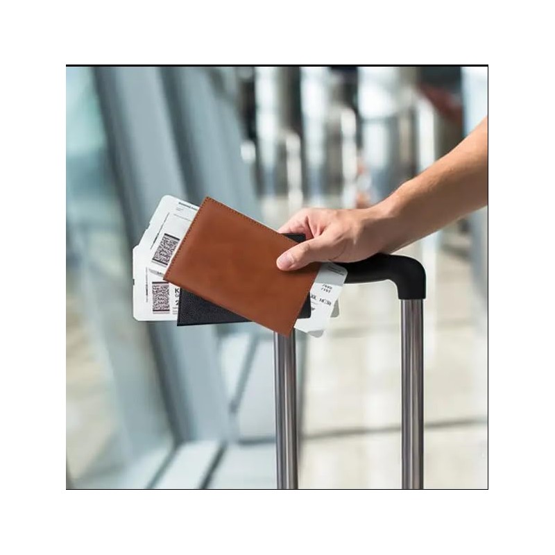  Pilot Wallet Passport Holder RFID Blocking Genuine Leather Materials