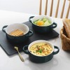 Sweejar Ceramic Soup Bowls with Double Handles, 20 Oz Stacked