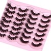 Newcally False Eyelashes Fluffy Wispy Faux Mink Lashes 8D Volume