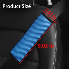 AUCELI 2 Pcs Auto Seat Belt Cover, Breathable Seatbelt Shoulder Harness Pads Strap Helps Protect Your Neck, for a More Comfortable Driving, Car Accessories Compatible with Adults Youth Kids (Blue)