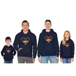 Natural Underwear Safari Animal Kingdom Ears Family Matching Hoodie Youth Girl Navy Large