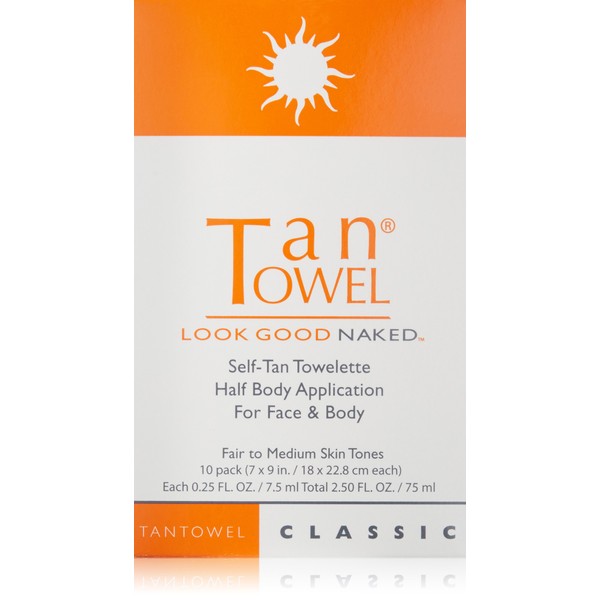 Tan Towel Self Tan Towelette Wipe Medium Deep Classic 10 Count