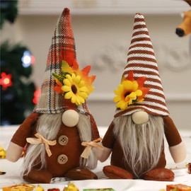 BEMAXYE Fall Thanksgiving Gnomes Doll - Dwarf Leprechaun Plush Decorations for Holiday Home Table Ornaments Gift, 2 Pcs