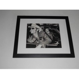 Framed Jerry Reed/Burt Reynolds Smokey and the Bandit b/w Photo 1977 14"x17" Pontiac Firebird TRANS AM