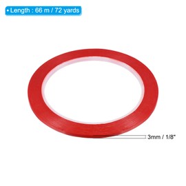 PATIKIL 1/8" Whiteboard Tape, 3 Pack Thin Dry Erase Tape for Graphic Chart Marking DIY Art, Red