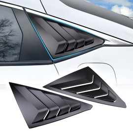 Alicatong Rear Side Window Louvers for 11th Gen Civic Hatchback Type R Compatible with Honda Civic 2025 2024 2023 2022 Exterior Accessories Air Vent Window Scoop Shades Blinds Cover (Matte Black)