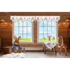 Simhomsen Embroidered Easter Bunny Kitchen Window Curtain Valance (W 58