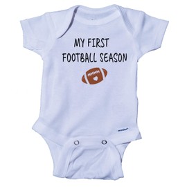 Ink Trendz My First Football Season Cute Onesie | Sunday Football | Baby Onesie Football Season Baby Onesies® (White, 0-3 Months)