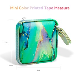 Aaymoous Mini Retractable Soft Tape Measure for Sewing, Cloth Fabric, Body Measurements, Emerald Green