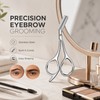 Eyebrow Scissors with Built-In Comb for Precision Trimming – Stainless